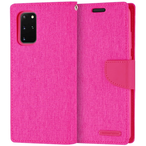 TopSave Goospery CANVAS Card Slot w/Magnetic Clip Denim Cloth Folio Wallet Flip Samsung Galaxy A33 5G, Pink