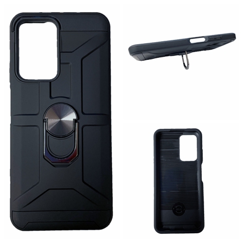 TopSave Coque Hybride Double Couche avec Anneau Rotatif à 360° pour Samsung Galaxy A03s Version US 165 mm et Version CAN/US 166 mm, Noir