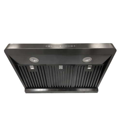 Crown 30" 800 CFM Black Stainless Steel Gesture Control Under Mount Range Hood PRO-BF15BS