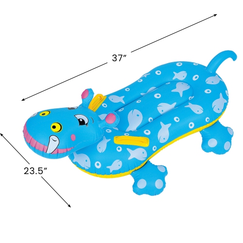 3' Blue Children's Inflatable Hippo Swimming Pool Rider