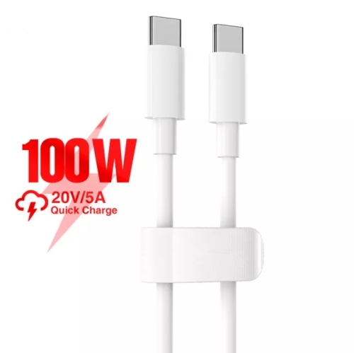 CSMART  [1M/3.3Ft] Pd 100W 5A USB Type C to Type C Fast Charging Data Cable Cord for Iphone Samsung Phones Ipad Tablet Laptop In White