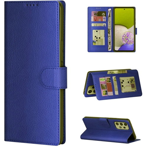 【CSmart】 Étui Coque portefeuille en cuir avec fente carte magnétique et à rabat pour Samsung Galaxy A53 5G, Marine