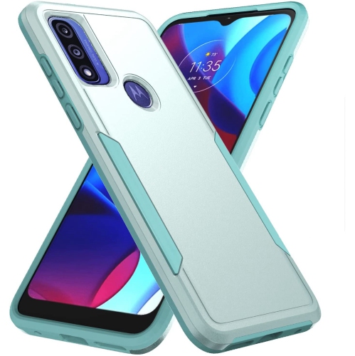 Image 1 de 5.. 【CSmart】 Étui rigide anti-chute triple 3 couches antichoc robuste Defender pour Motorola Moto G Power 2022 / G Play 2023, menthe