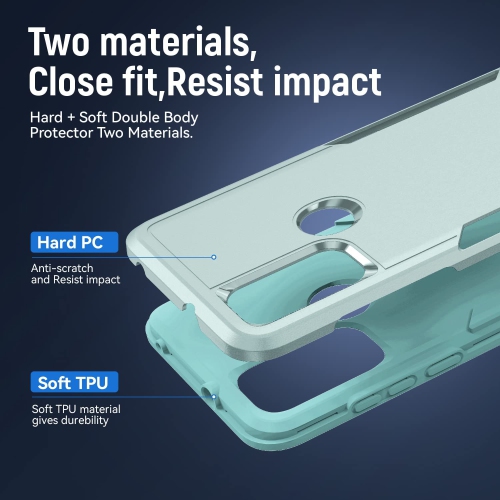 【CSmart】 Dual Layers Heavy Duty Rubber Armor Bumper Hard Case Cover for Motorola Moto G Power 2022 / G Play 2023, Mint