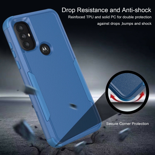 【CSmart】 Dual Layers Heavy Duty Rubber Armor Bumper Hard Case Cover for Motorola Moto G Power 2022 / G Play 2023, Navy