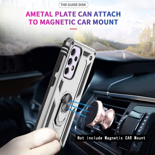 【CSmart】 Anti-Drop Hybrid Magnetic Hard Armor Case with Ring Holder for Samsung Galaxy A33 5G, Grey