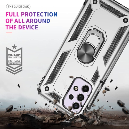 【CSmart】 Anti-Drop Hybrid Magnetic Hard Armor Case with Ring Holder for Samsung Galaxy A33 5G, Grey