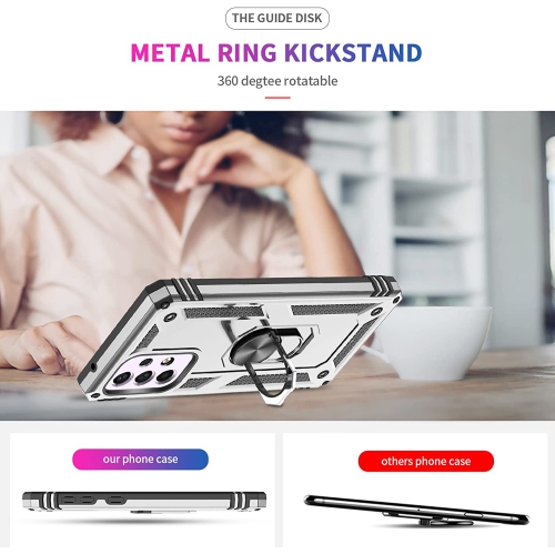 【CSmart】 Anti-Drop Hybrid Magnetic Hard Armor Case with Ring Holder for Samsung Galaxy A33 5G, Grey