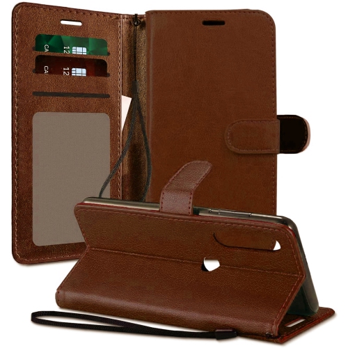 [CS] Motorola Moto G Power 2022 / G Play 2023 Case, Magnetic Leather Folio Wallet Flip Case Cover with Card Slot, Brown