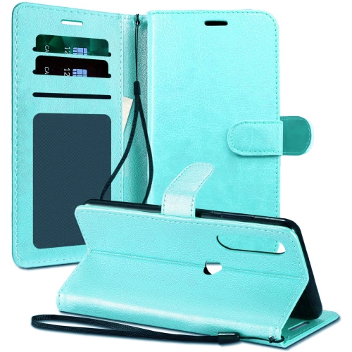 [CS] Motorola – Étui Moto G Power 2022/G Play 2023, étui folio en cuir magnétique à rabat avec fente pour carte, sarcelle