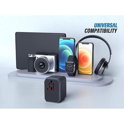 NIERBO Universal Travel Adapter One International Wall Charger AC Plug Adaptor with 5.6A Smart Power and 3.0A USB Type-C For USA EU UK AUS