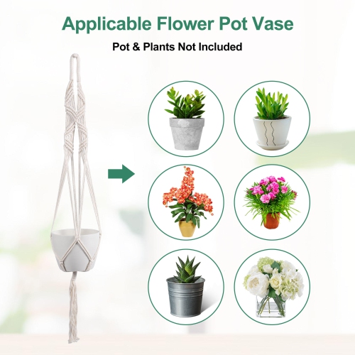 Set of 5 Indoor Hanging Planter Flower Pot with Macrame Plant Hangers For home, bedroom, balcony or patio- Yardlab™