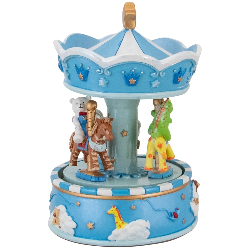 6.5" Children's Blue Rotating Sleepy Time Musical Carousel