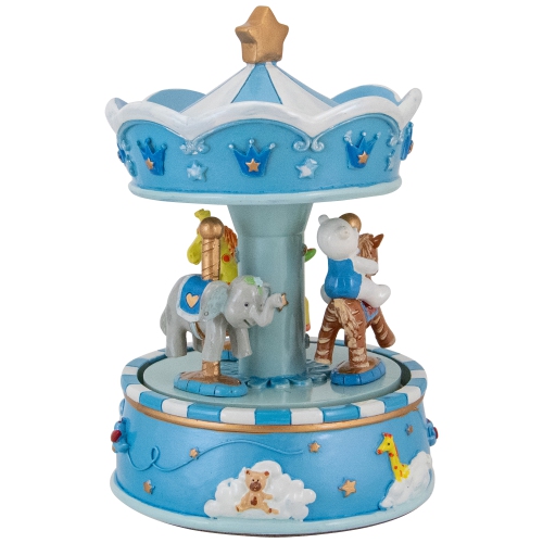 6.5" Children's Blue Rotating Sleepy Time Musical Carousel