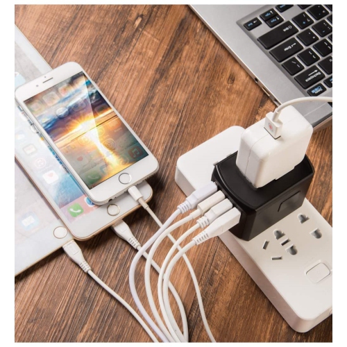 NIERBO Universal Travel Adapter, International Power Adapter Electric Outlet Converters Wall Charger AC Plug with 4 x 2.4A USB Ports, 4.5A USB for