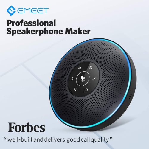 EMEET M2 Black Conference Speaker for 5-8 People Business Conference 360º Voice Pickup 4 AI Microphone Self-Adaptive Conference Call Speaker Skype