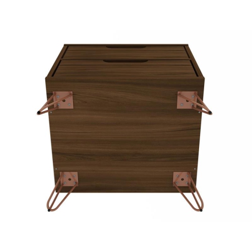 Rockefeller Modern Sleek Nightstand in Brown Engi