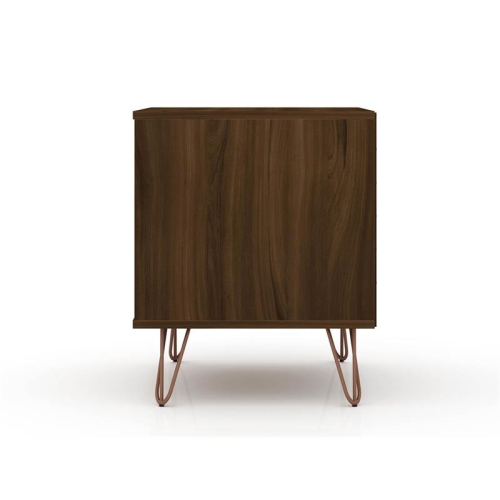 Rockefeller Modern Sleek Nightstand in Brown Engi