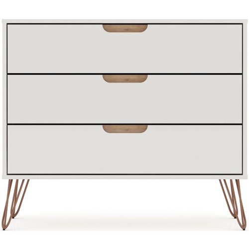 MANHATTAN COMFORT Rockefeller Wood Dresser In Off White & Nature