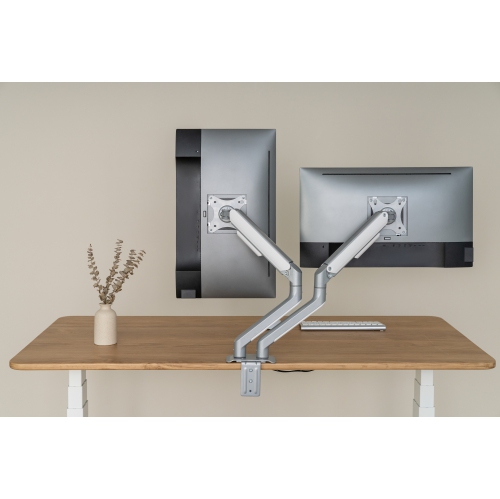 Uplite Dual Spring-Assisted LCD Monitor Arm Desk Mount Stand Fully Adjustable Articulating Arm for 2 Screens up to 32"