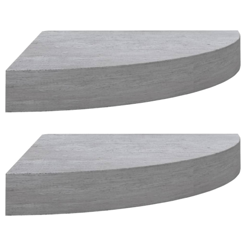 vidaXL Wall Corner Shelves 2 pcs Concrete Gray 13.7"x13.7"x1.4" MDF