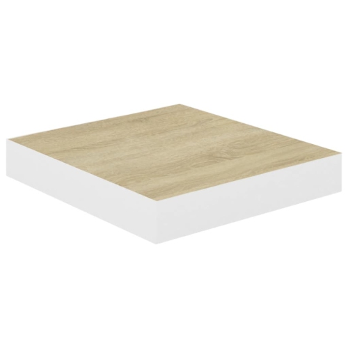 vidaXL Floating Wall Shelves 2 pcs Oak and White 9.1"x9.3"x1.5" MDF