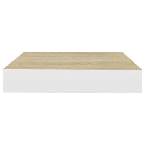 vidaXL Floating Wall Shelves 2 pcs Oak and White 9.1"x9.3"x1.5" MDF