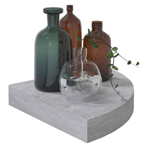 vidaXL Wall Corner Shelves 2 pcs Concrete Gray 9.8"x9.8"x1.4" MDF
