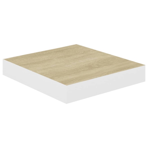 vidaXL Floating Wall Shelves 4 pcs Oak and White 9.1"x9.3"x1.5" MDF