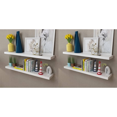 VIDAXL  Wall Shelves 4 PCs White 39.4"