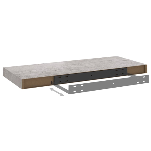 vidaXL Floating Wall Shelf Concrete Gray 23.6"x9.3"x1.5" MDF