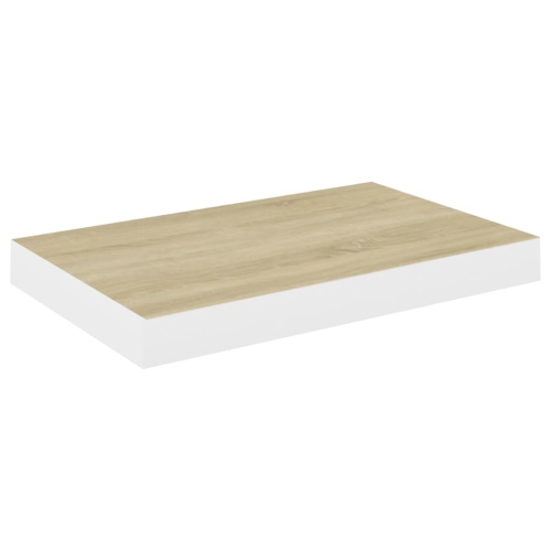 Étagère murale flottante VidaXL, chêne et blanc, MDF 15.7 x 9,1 x 1,5 po