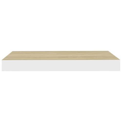 Étagère murale flottante VidaXL, chêne et blanc, MDF 15.7 x 9,1 x 1,5 po
