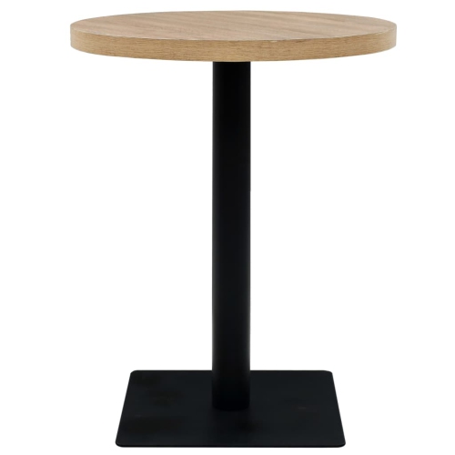 vidaXL Bistro Table MDF and Steel Round 23.6"x29.5" Oak Color
