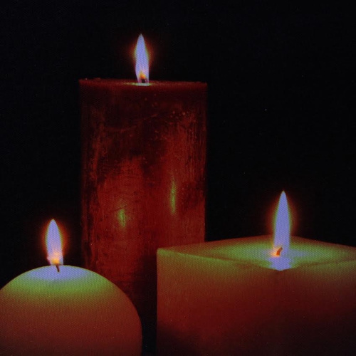 LED Lighted Tranquil Zen Triple Candles Canvas Wall Art 12" x 15.75"