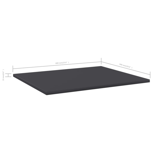 vidaXL Bookshelf Boards 4 pcs Gray 23.6"x19.7"x0.6" Chipboard