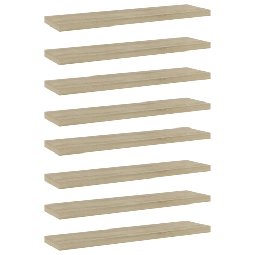VIDAXL  Bookshelf Boards 8 PCs Sonoma Oak 15.7"x3.9"x0.6" Chipboard
