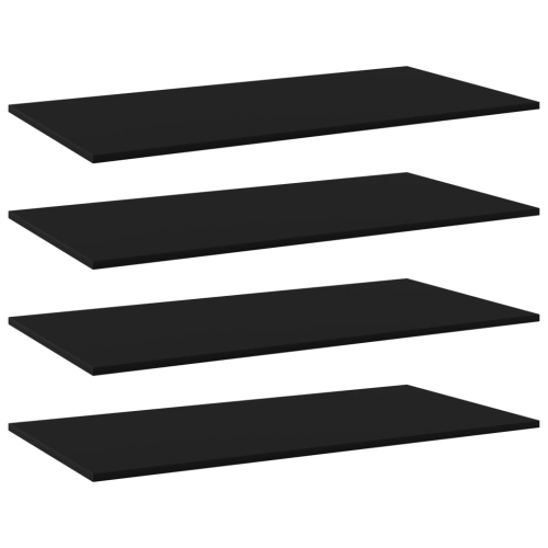 VIDAXL  Bookshelf Boards 4 PCs 39.4"x19.7"x0.6" Chipboard In Black