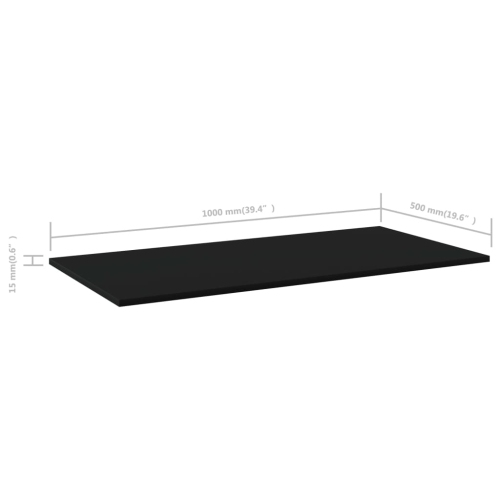 vidaXL Bookshelf Boards 4 pcs Black 39.4"x19.7"x0.6" Chipboard