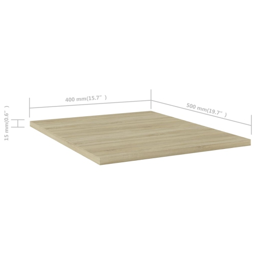 vidaXL Bookshelf Boards 4 pcs Sonoma Oak 15.7"x19.7"x0.6" Chipboard