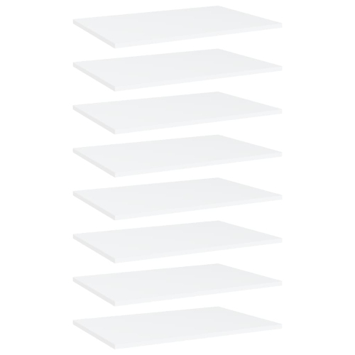 vidaXL Bookshelf Boards 8 pcs White 23.6"x15.7"x0.6" Chipboard