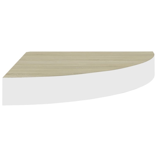 vidaXL Wall Corner Shelves 2 pcs Oak and White 9.8"x9.8"x1.4" MDF