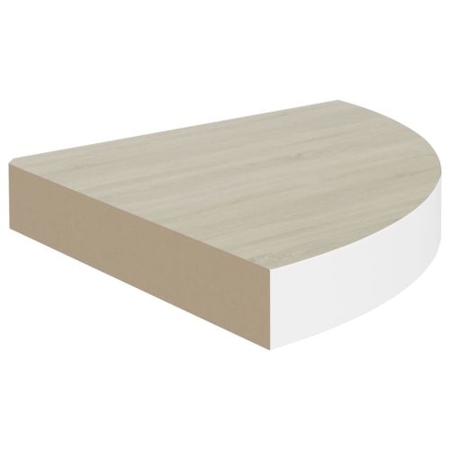 vidaXL Wall Corner Shelves 2 pcs Oak and White 9.8"x9.8"x1.4" MDF