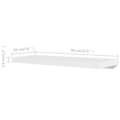 vidaXL Wall Shelves 4 pcs White 31.5"