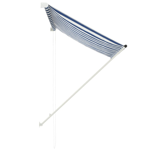 vidaXL Retractable Awning 59.1"x59.1" Blue and White