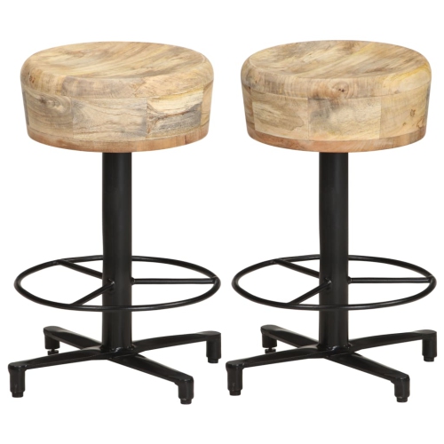 VIDAXL  Bar Stools 2 PCs 20.5" Solid Wood In Mango
