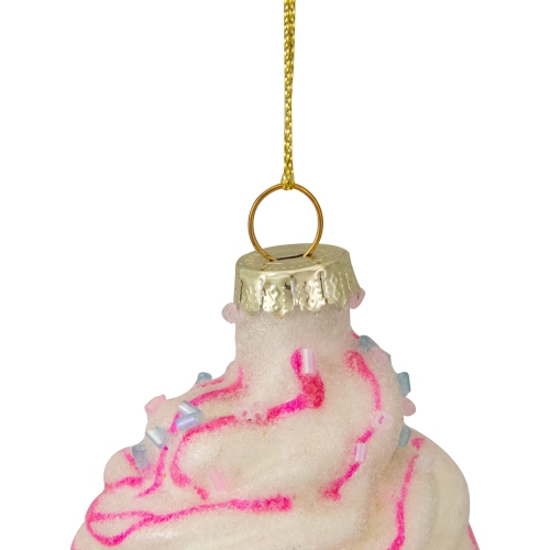 4" Vanilla Ice Cream Cone Glass Christmas Ornament