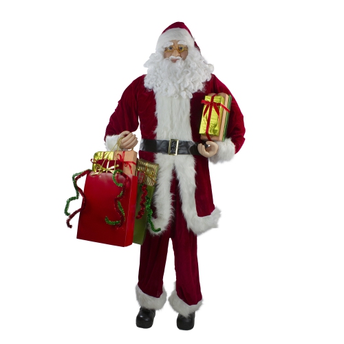 NORTHLIGHT  6' And White Standing Santa Claus With Presents Christmas Figurine In Red Great! After assembling it and putting it in my sleigh people initially think it's a real person