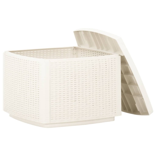 vidaXL Patio Table White 20.9"x20.9"x15.7" Plastic