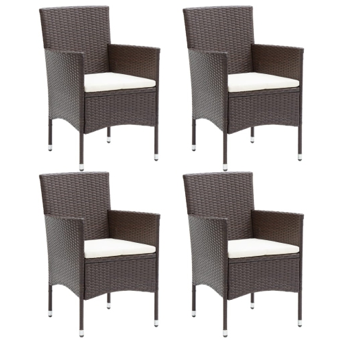 VIDAXL  Patio Dining Chairs 4 PCs Poly Rattan In Brown